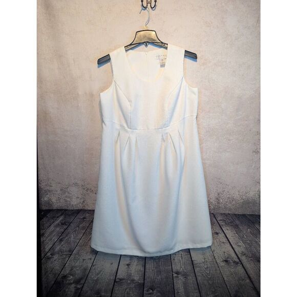 Allison Woods knee length white sleeveless dress size 14 w - Picture 1 of 4